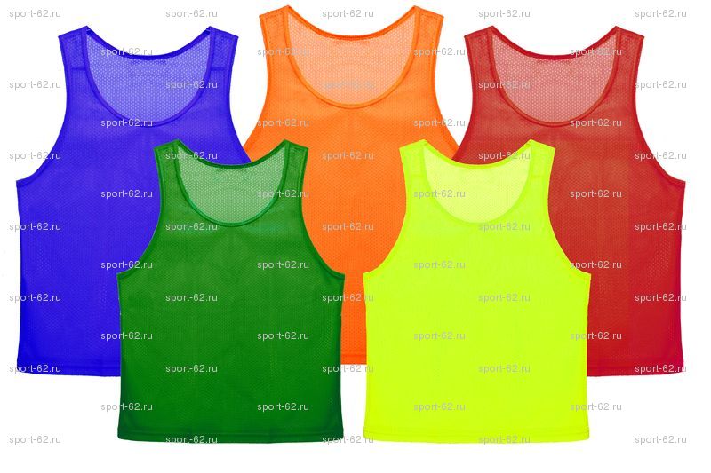 Реальное фото Манишка односторонняя сетчатая Light взрослая красная МВС-К от магазина Спортев