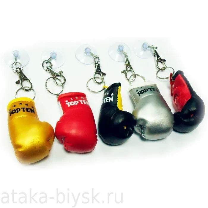 Реальное фото Брелок Top Ten боксерская перчатка красн/бел от магазина Спортев