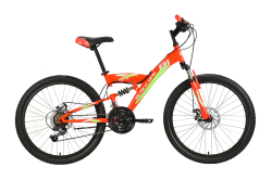 Велосипед Black One Ice FS 24 D (2021) красный/зелёный