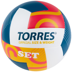 Мяч волейбольный Torres Set р.5 синт. кожа белый-мультиколор V32345