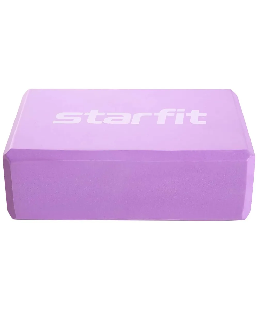 Реальное фото Блок для йоги StarFit YB-200 EVA 22.5х8х15 см фиолетовый пастель 18927 от магазина СпортЕВ