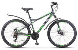Велосипед Stels Navigator-710 MD 27.5" (2021) антрацитовый/зелёный/чёрный V020