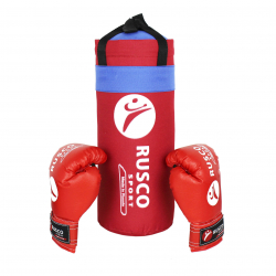 Набор боксерский для начинающих Rusco Sport (мешок 2.5 кг + перчатки бокс. 6 oz) красный