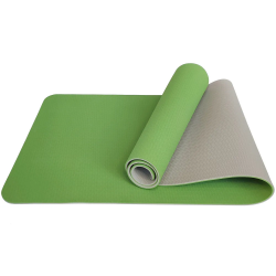Коврик для йоги 183x61x0,6 см E33580 ТПЕ зелено/серый