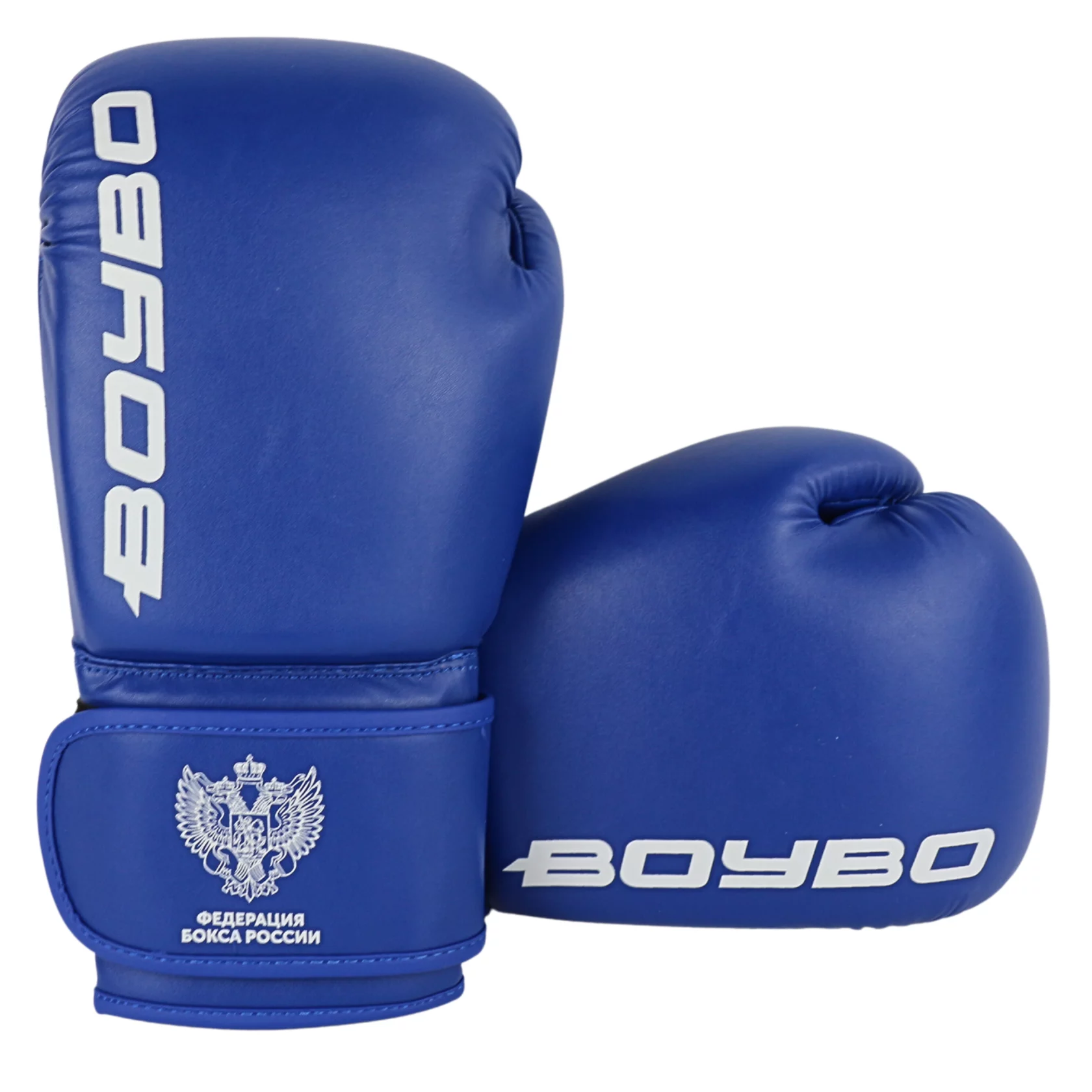 Реальное фото Перчатки боксерские BoyBo Titan одобрены ФРБ, синие IB-23 от магазина СпортЕВ