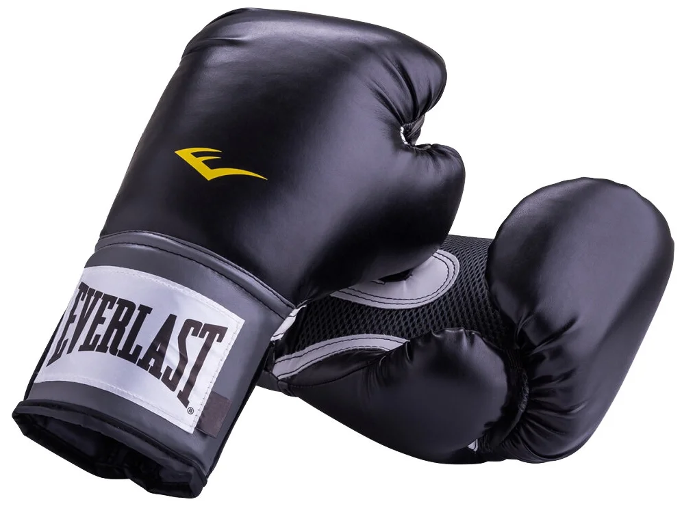Реальное фото Перчатки боксерские Everlast Pro Style Anti-MB PU тренировочные черные 2310U/2312U/2314U от магазина СпортЕВ