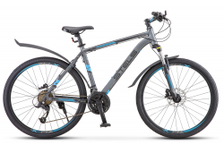 Велосипед Stels Navigator-640 D 26" (2021) серый/синий V010