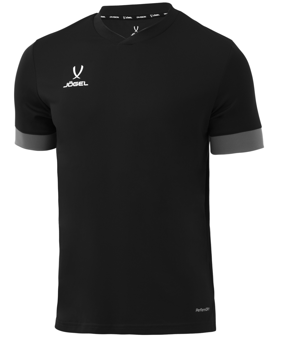 Реальное фото Футболка игровая JÖGEL DIVISION PerFormDRY Union Jersey, черный/темно-серый/белый от магазина Спортев