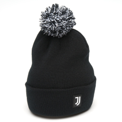 Шапка FC Juventus с помпоном полимерный шеврон черная р.55-58 37306